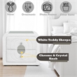 ACME Shelyn Nightstand in White Teddy Sherpa & Chrome