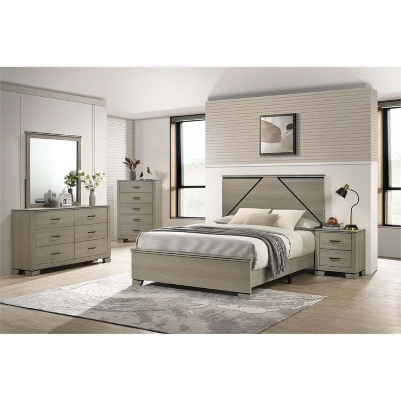 ACME Joanna Nightstand in Weathered Gray