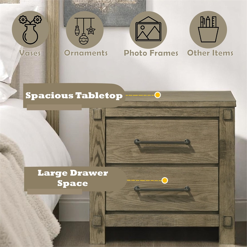 ACME Colton Nightstand in Antique White Oak