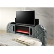 ACME Kana Eastern King Bed w/Fireplace in Gray Upholstery Velvet