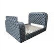 ACME Kana Eastern King Bed w/Fireplace in Gray Upholstery Velvet