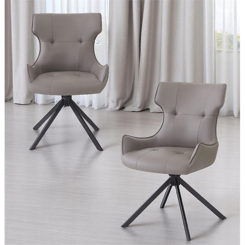 ACME Damita Side Chair (Set-2) in Camel & Black