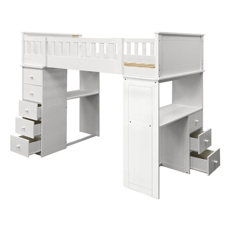 ACME Willoughby Twin Loft Bed in White