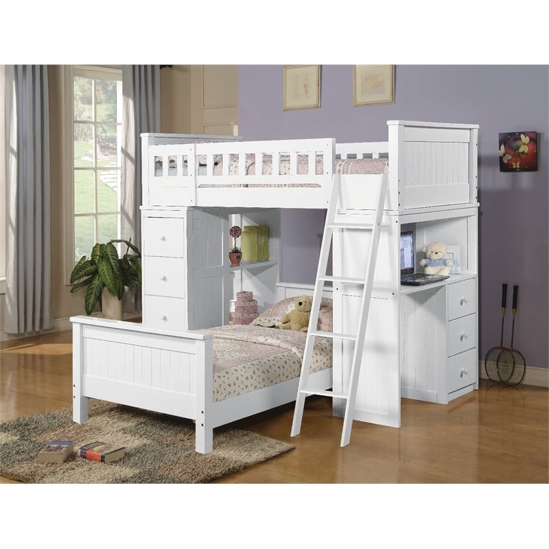 ACME Willoughby Twin Loft Bed in White