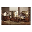 ACME Dresden Eastern King Bed in Synthetic Leather & Cherry Oak