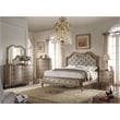 ACME Chelmsford Queen Bed in Beige Fabric & Antique Taupe