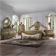 ACME Ragenardus Eastern King Bed in Synthetic Leather & Vintage Oak