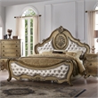 ACME Ragenardus Eastern King Bed in Synthetic Leather & Vintage Oak