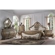 ACME Ragenardus Queen Bed in Synthetic Leather & Vintage Oak
