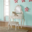 ACME Edalene Vanity Desk w/Mirror in Pearl White