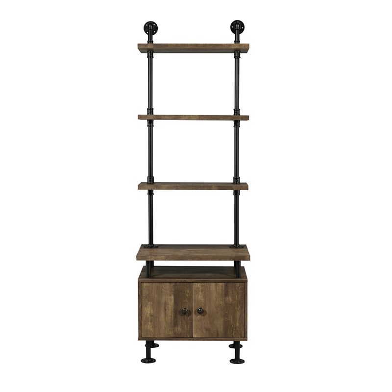 ACME Ensata II TV Stand Side Pier in Rustic Oak  & Black