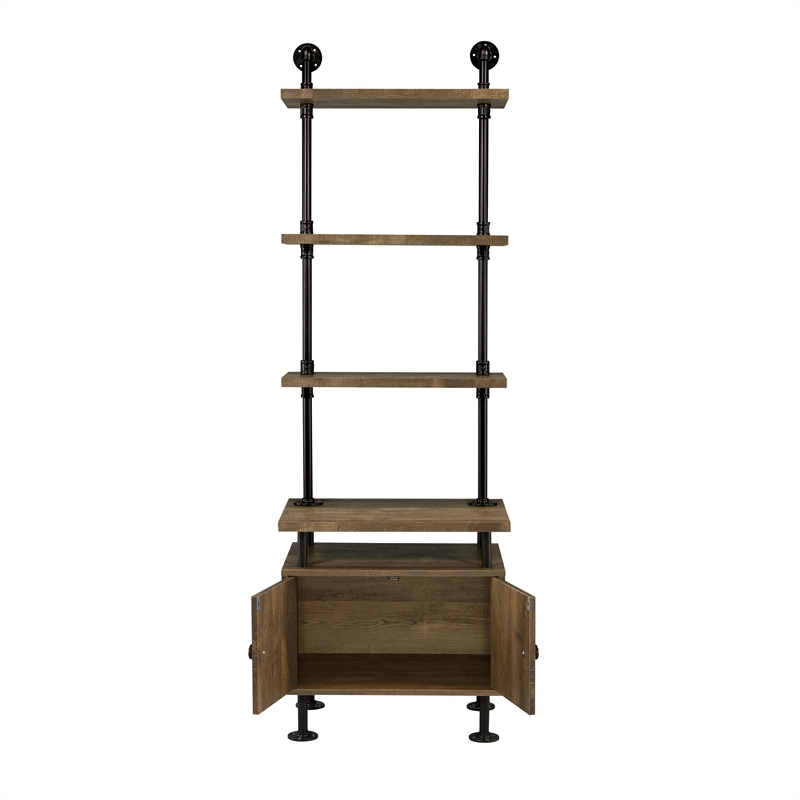 ACME Ensata II TV Stand Side Pier in Rustic Oak  & Black