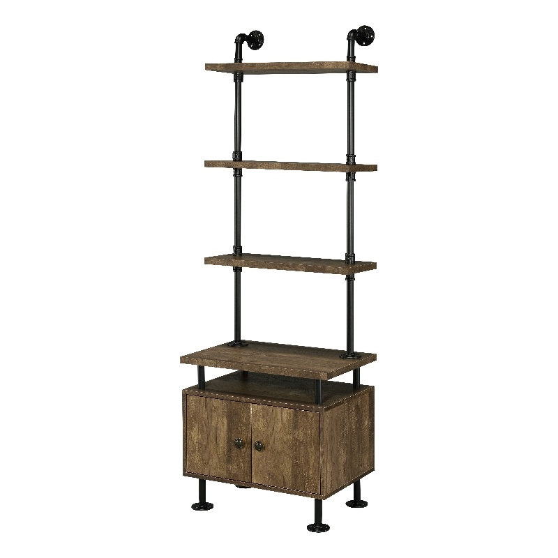 ACME Ensata II TV Stand Side Pier in Rustic Oak  & Black