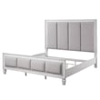 ACME Katia Queen Bed in Light Gray Linen in Rustic Gray & Weathered White