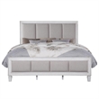 ACME Katia Queen Bed in Light Gray Linen in Rustic Gray & Weathered White