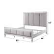 ACME Katia Queen Bed in Light Gray Linen in Rustic Gray & Weathered White