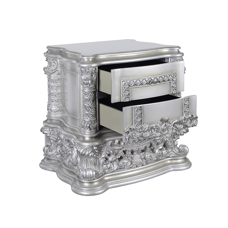 ACME Valkyrie Nightstand in Antique Platinum
