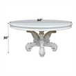 ACME Versailles  Round Dining Table in Synthetic Leather & Bone White