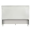 ACME Dorothy Full Bed (Padded Sleigh) in Pearl White Synthetic Leather & Ivory