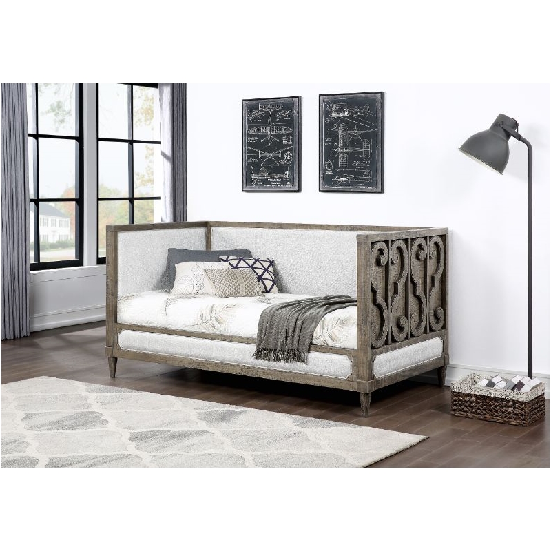 ACME Artesia Daybed (Twin) in Tan Fabric & Salvaged Natural