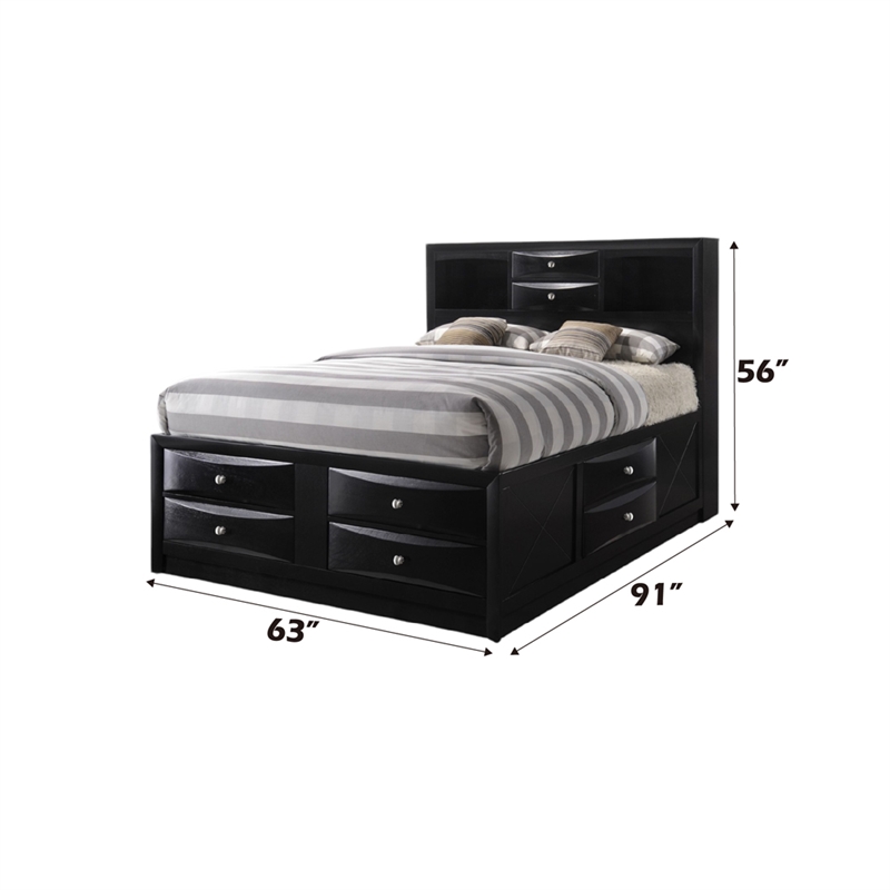 ACME Ireland Queen Bed w/Storage in Black