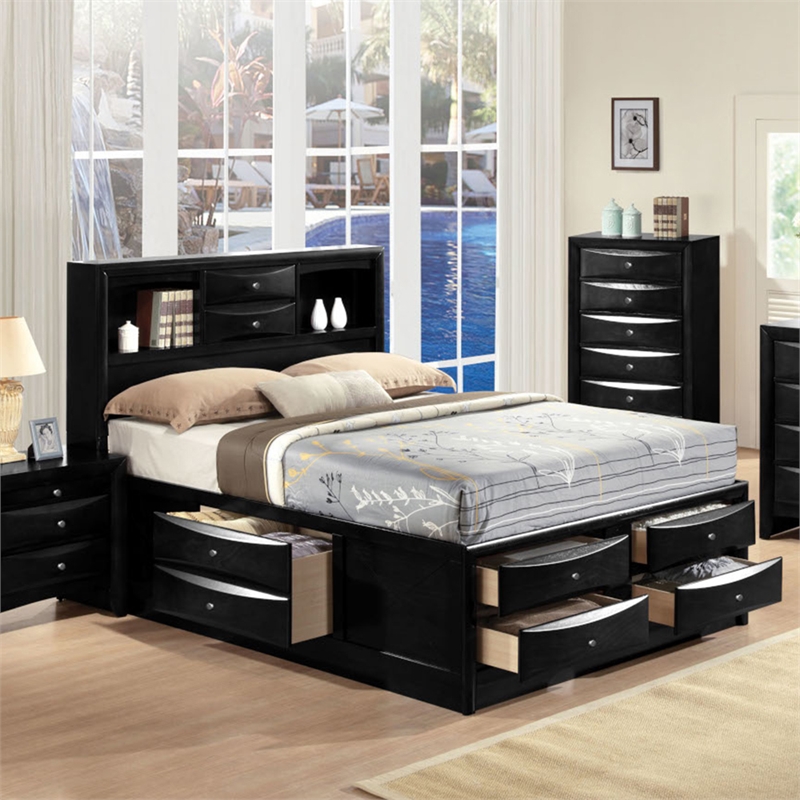 ACME Ireland Queen Bed w/Storage in Black