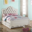 ACME Edalene Full Bed in Synthetic Leather & Pearl White