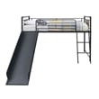 ACME Cordelia Twin Loft Bed w/Slide in Antique Oak in Sandy Black & Dark Bronze
