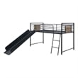 ACME Cordelia Twin Loft Bed w/Slide in Antique Oak in Sandy Black & Dark Bronze