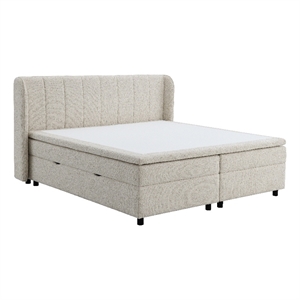 ACME Adonia Queen Bed with Storage in Beige Chenille