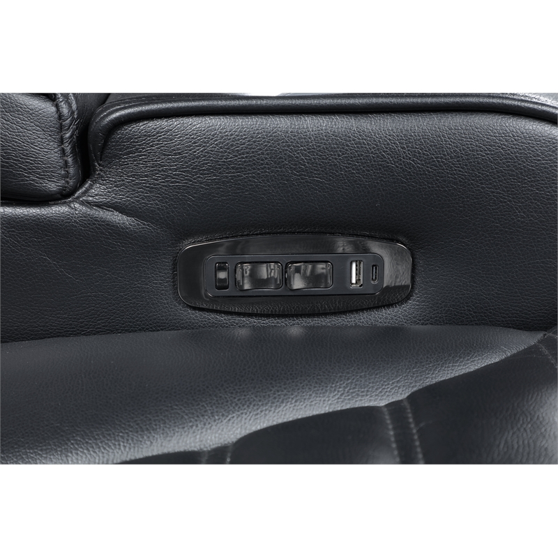 ACME Ephron Power Motion Recliner in Black Leather Air