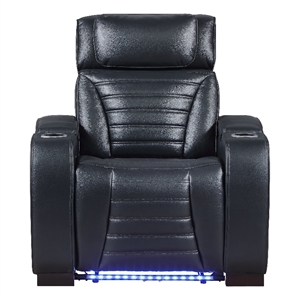 ACME Ephron Power Motion Recliner in Black Leather Air
