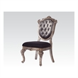 ACME Chantelle Side Chair (Set-2) in Silver Gray SilkLike Fabric & Platinum