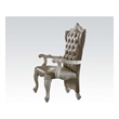 ACME Versailles Arm Chair (Set-2) in Synthetic Leather & Bone White