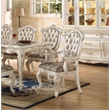 ACME Chantelle Arm Chair (Set-2) in Rose Gold Synthetic Leather & Pearl White