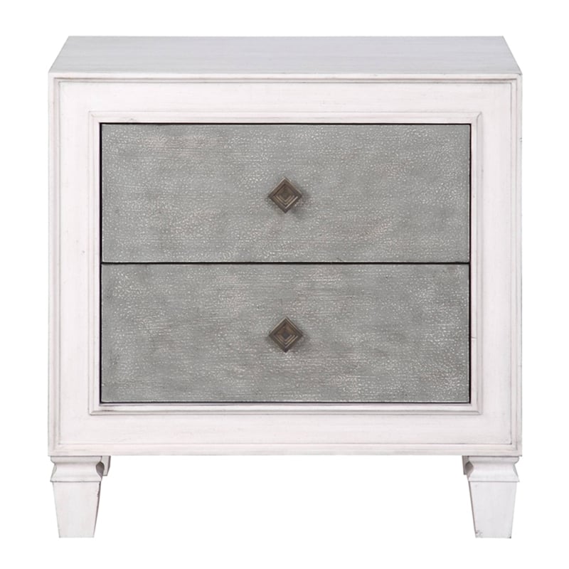 ACME Katia Nightstand in Rustic Gray & Weathered White