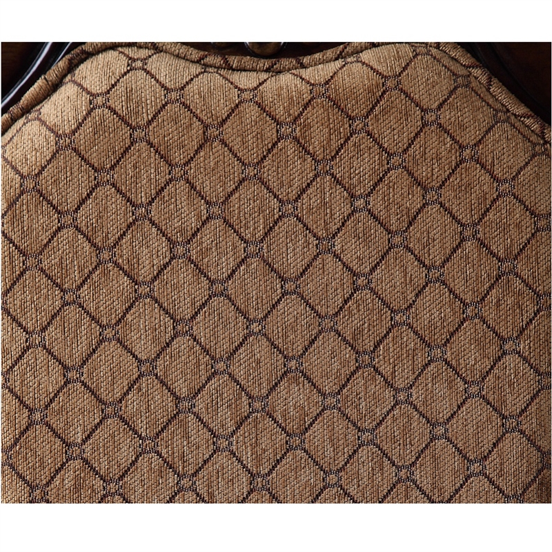 ACME Chateau De Ville Arm Chair (Set-2) in Fabric & Cherry