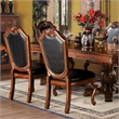 ACME Chateau De Ville Side Chair (Set-2) in Black Synthetic Leather & Cherry