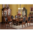 ACME Chateau De Ville Arm Chair (Set-2) in Black Synthetic Leather & Cherry