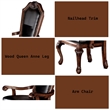 ACME Chateau De Ville Arm Chair (Set-2) in Black Synthetic Leather & Cherry