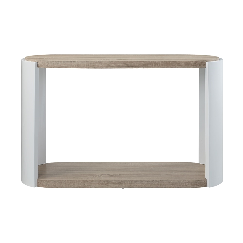 ACME Zoma Sofa Table in White High Gloss & Oak