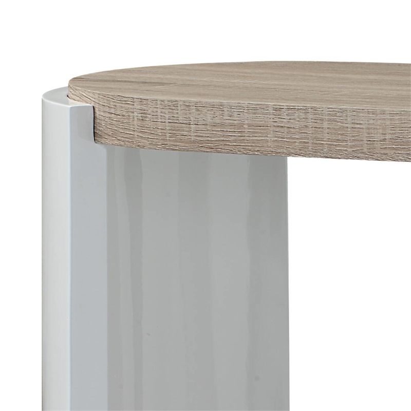 ACME Zoma Sofa Table in White High Gloss & Oak
