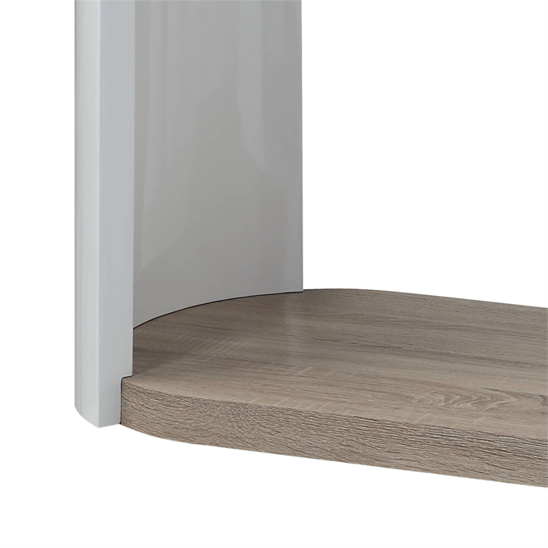 ACME Zoma Sofa Table in White High Gloss & Oak