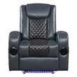 ACME Alair Power Motion Recliner w/Bluetooth Speaker & Cup Holder in Blue/Black