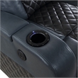 ACME Alair Power Motion Recliner w/Bluetooth Speaker & Cup Holder in Blue/Black
