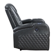 ACME Alair Power Motion Recliner w/Bluetooth Speaker & Cup Holder in Dark Gray