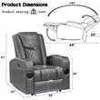 ACME Alair Power Motion Recliner w/Bluetooth Speaker & Cup Holder in Dark Gray