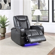 ACME Alair Power Motion Recliner w/Bluetooth Speaker & Cup Holder in Dark Gray