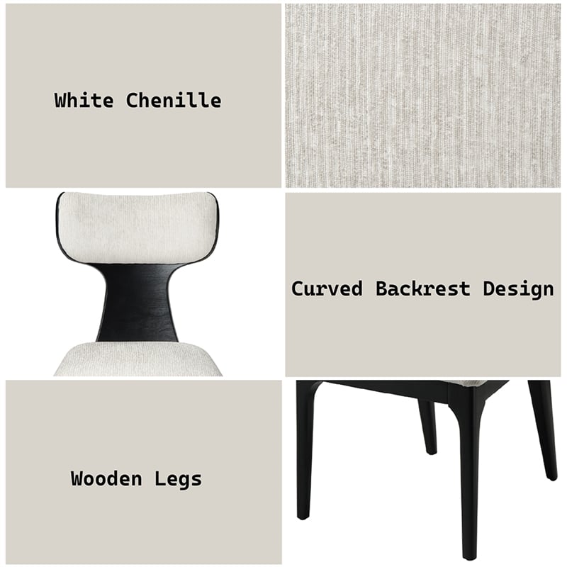 ACME Marioly Side Chair (Set-2) in White Chenille