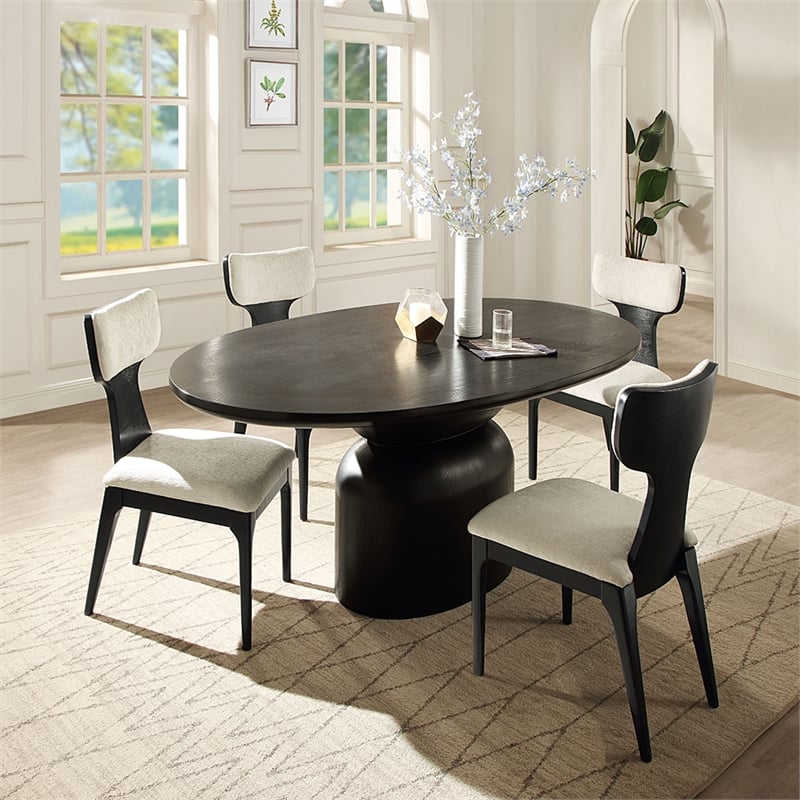 ACME Marioly Side Chair (Set-2) in White Chenille